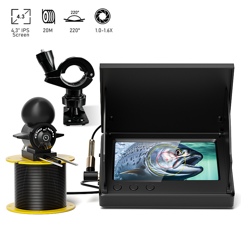 Fish Finder Portable - 4,3'' LCD Tragbarer Fischfinder, 20m Unterwasser-Fischkamera