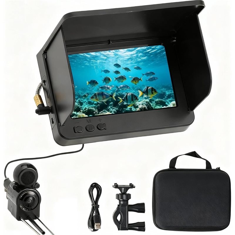 Fish Finder Portable - A64T-Unterwasser-Fischfinder-Kamera: 220 ° Weitwinkelobjektiv/Tragbarer Fischfinder für